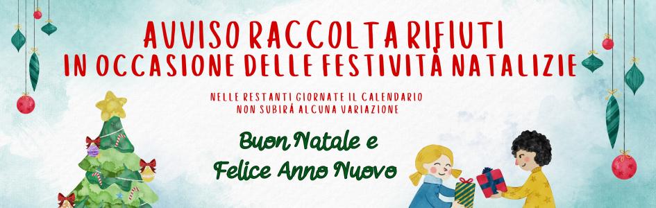 Festività Natalizie: VARIAZIONE AL CALENDARIO DI RACCOLTA