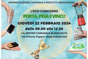 TORNA IL "PORTA,PESA E VINCI..A SURBO!"L'eco-concorso che premia la raccolta differenziata!